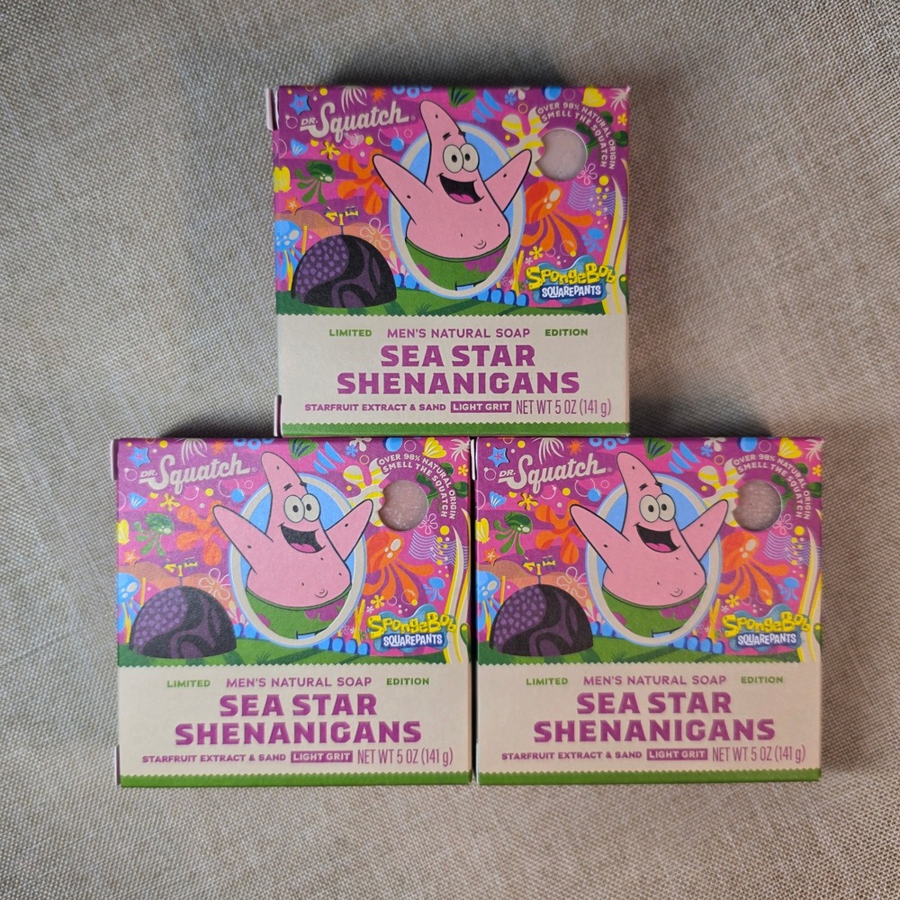 Dr. Squatch Sea Star Shenanigans Natural Soap 5oz Pink NEW Limited Edition *3qty